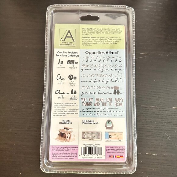 Cricut Opposites Attract Font Cartridge By Provo Craft Sealed - Picture 2 of 2